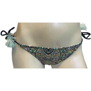 Victoria's Secret Mosaic Garden Tassel Side Tie Swim Bottom S